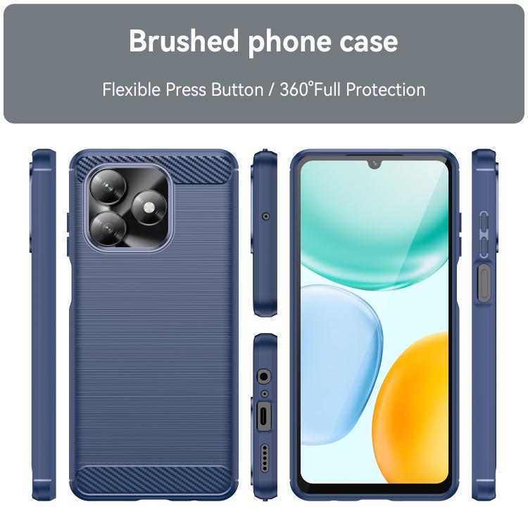 For Honor X5c Plus Carbon Fiber Brushed Texture TPU Phone Case