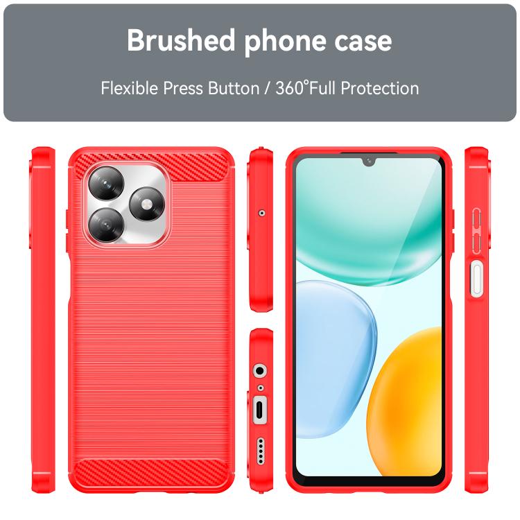 For Honor X5c Plus Carbon Fiber Brushed Texture TPU Phone Case