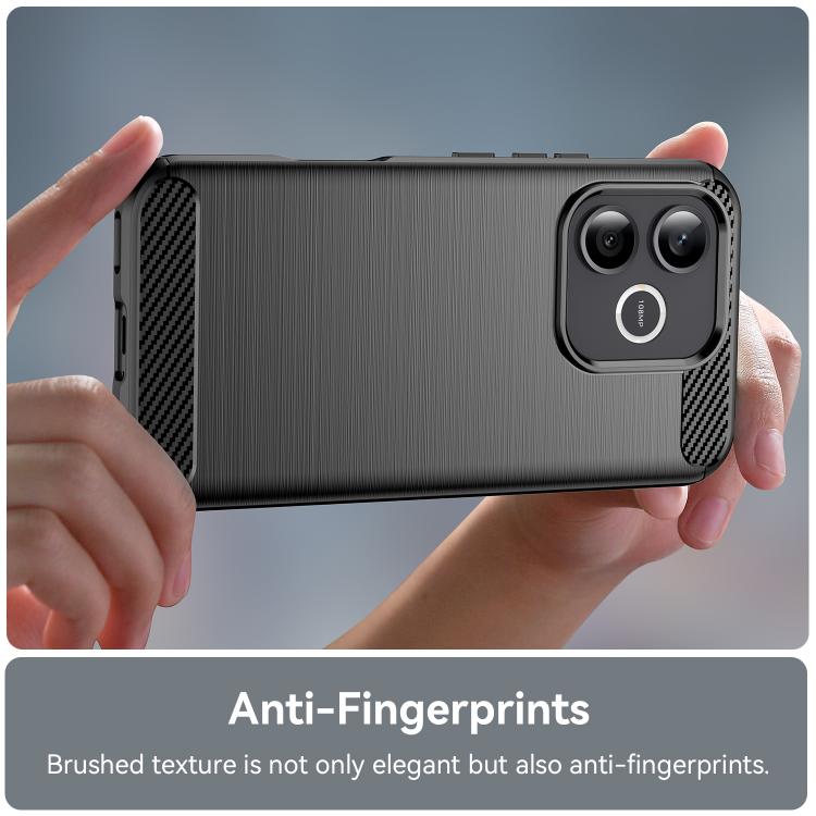 For Honor 600 Lite Global Carbon Fiber Brushed Texture TPU Phone Case
