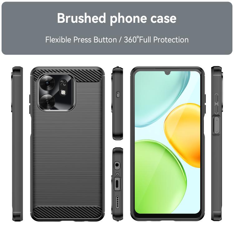 For Honor X6d 5G Carbon Fiber Brushed Texture TPU Phone Case