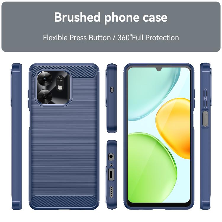 For Honor X6d 5G Carbon Fiber Brushed Texture TPU Phone Case