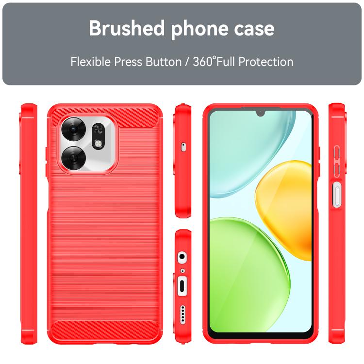 For Honor X6d 5G Carbon Fiber Brushed Texture TPU Phone Case