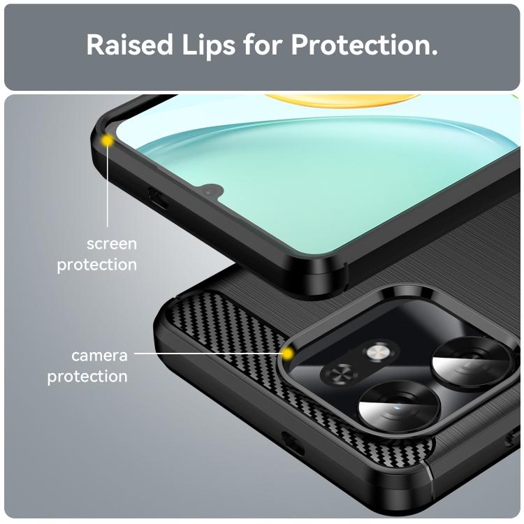 For Honor Play 60A 5G Carbon Fiber Brushed Texture TPU Phone Case