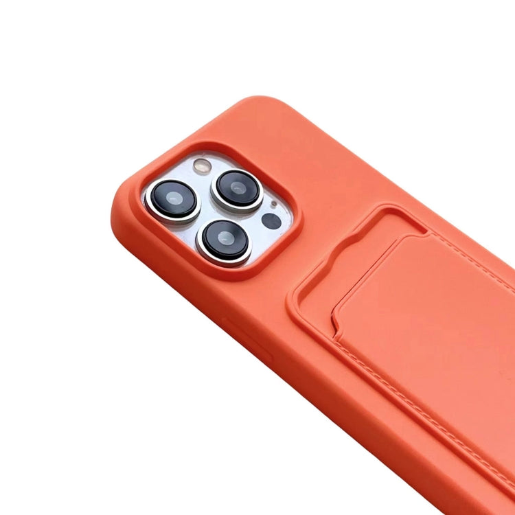 For iPhone 16 Card Slot Liquid Silicone Phone Case with Lanyard