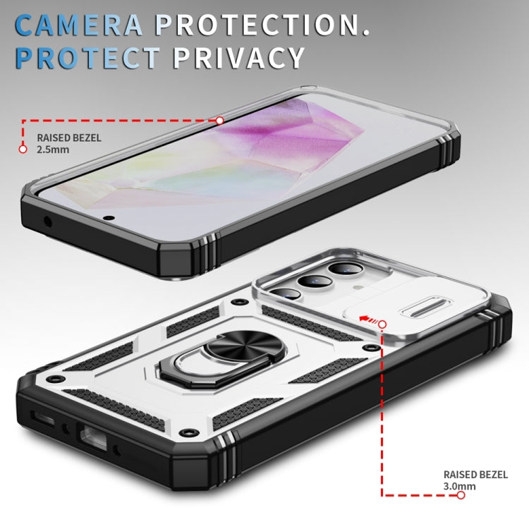For Samsung Galaxy A35 5G Sliding Camshield TPU + PC Phone Case with Holder