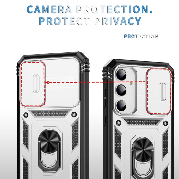 For Samsung Galaxy A35 5G Sliding Camshield TPU + PC Phone Case with Holder