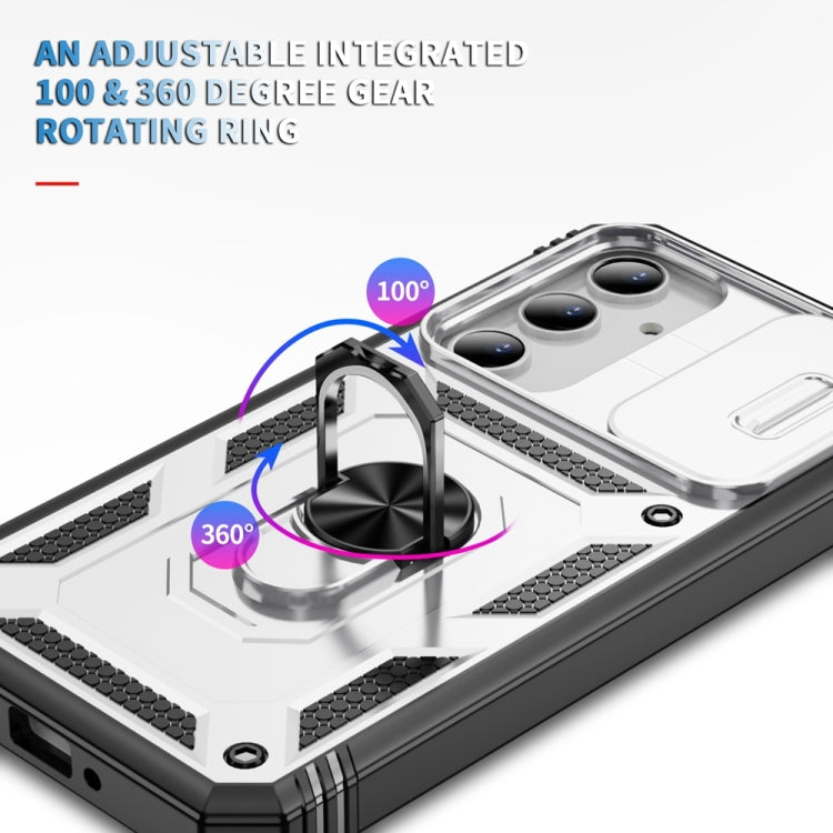 For Samsung Galaxy A35 5G Sliding Camshield TPU + PC Phone Case with Holder