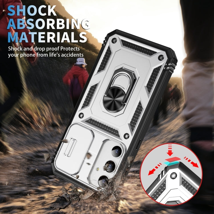 For Samsung Galaxy A35 5G Sliding Camshield TPU + PC Phone Case with Holder