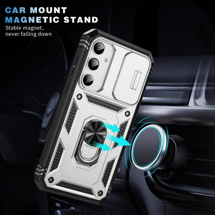 For Samsung Galaxy A35 5G Sliding Camshield TPU + PC Phone Case with Holder