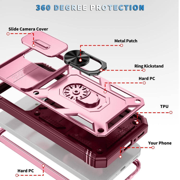 For Samsung Galaxy A35 5G Sliding Camshield TPU + PC Phone Case with Holder