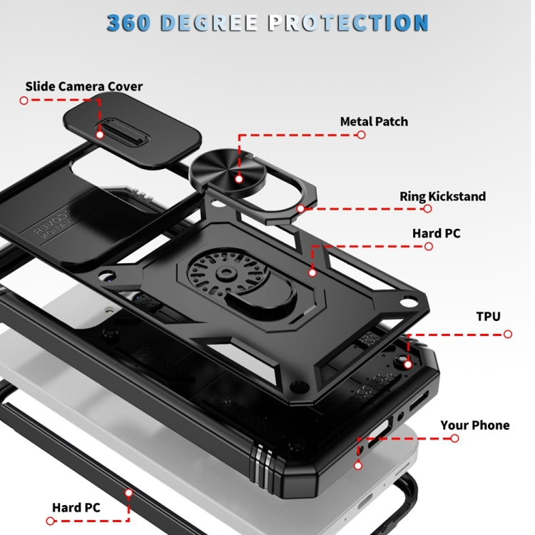 For Samsung Galaxy A35 5G Sliding Camshield TPU + PC Phone Case with Holder