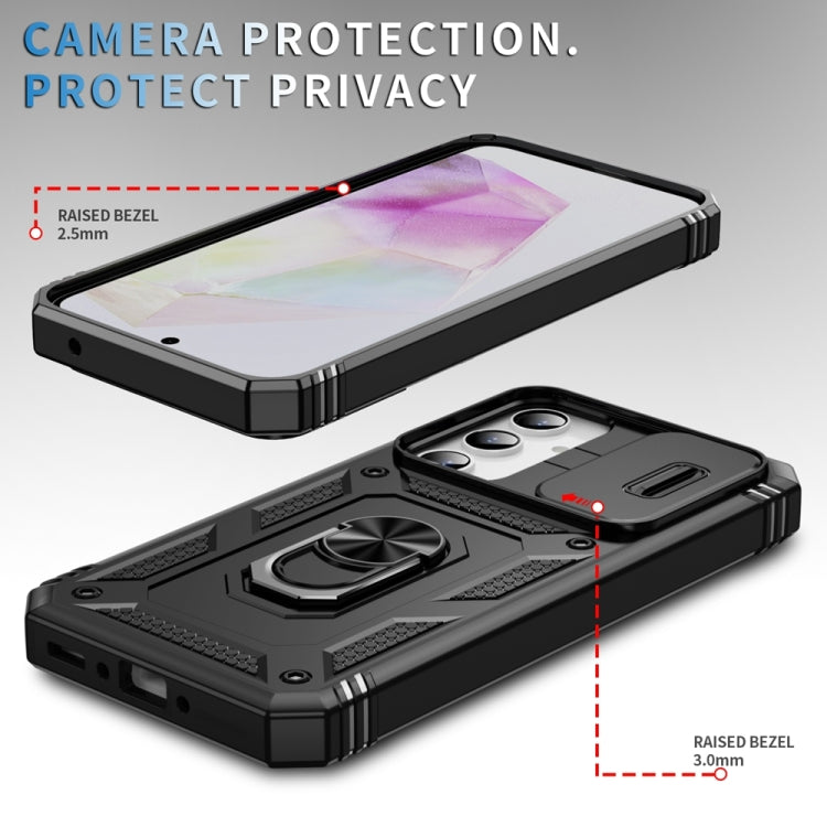 For Samsung Galaxy A35 5G Sliding Camshield TPU + PC Phone Case with Holder