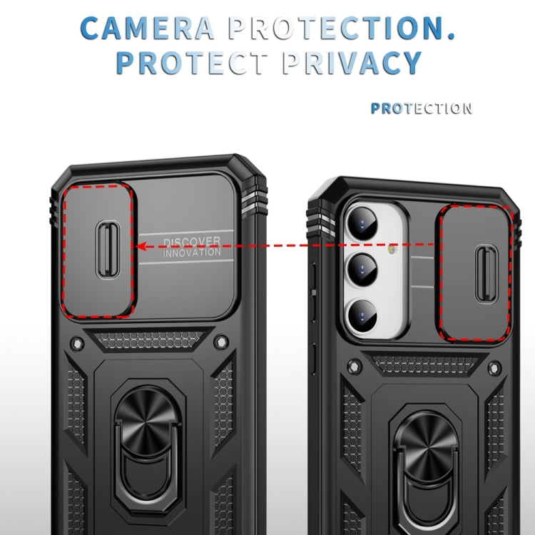 For Samsung Galaxy A35 5G Sliding Camshield TPU + PC Phone Case with Holder