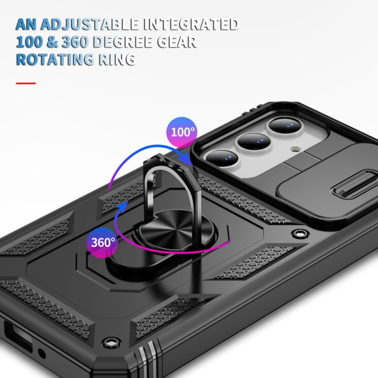 For Samsung Galaxy A35 5G Sliding Camshield TPU + PC Phone Case with Holder