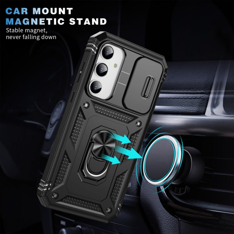 For Samsung Galaxy A35 5G Sliding Camshield TPU + PC Phone Case with Holder