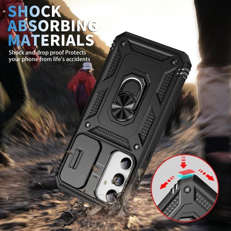 For Samsung Galaxy A35 5G Sliding Camshield TPU + PC Phone Case with Holder