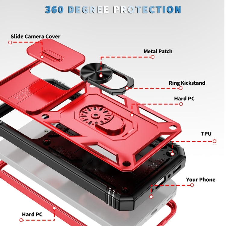 For Samsung Galaxy A35 5G Sliding Camshield TPU + PC Phone Case with Holder