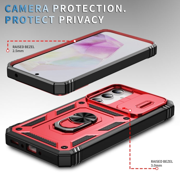 For Samsung Galaxy A35 5G Sliding Camshield TPU + PC Phone Case with Holder