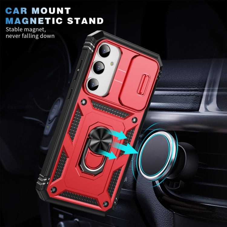 For Samsung Galaxy A35 5G Sliding Camshield TPU + PC Phone Case with Holder