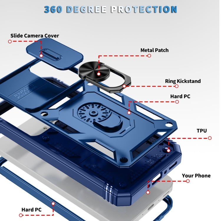 For Samsung Galaxy A35 5G Sliding Camshield TPU + PC Phone Case with Holder