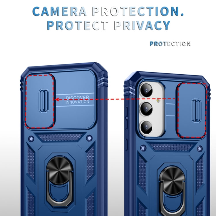 For Samsung Galaxy A35 5G Sliding Camshield TPU + PC Phone Case with Holder