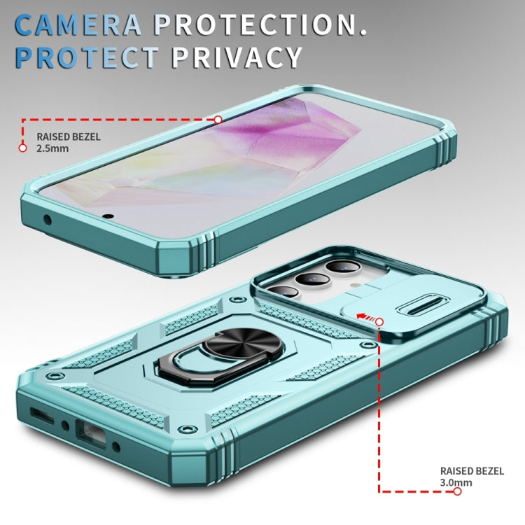 For Samsung Galaxy A35 5G Sliding Camshield TPU + PC Phone Case with Holder