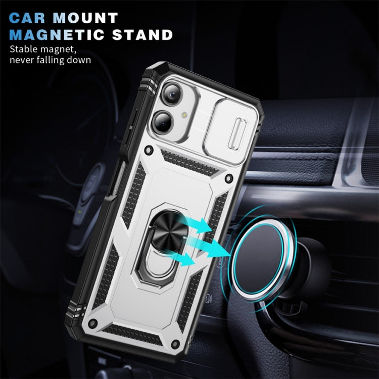 For Samsung Galaxy A06 4G Sliding Camshield TPU + PC Phone Case with Holder