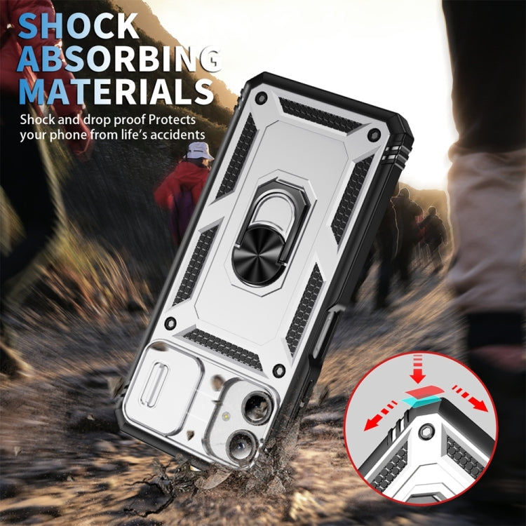 For Samsung Galaxy A06 4G Sliding Camshield TPU + PC Phone Case with Holder