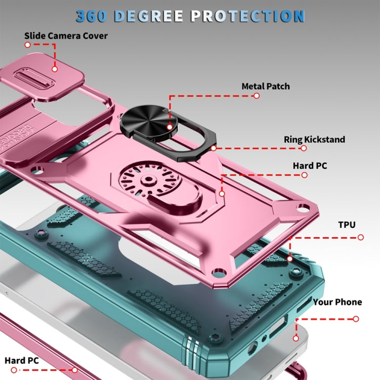 For Samsung Galaxy A06 4G Sliding Camshield TPU + PC Phone Case with Holder
