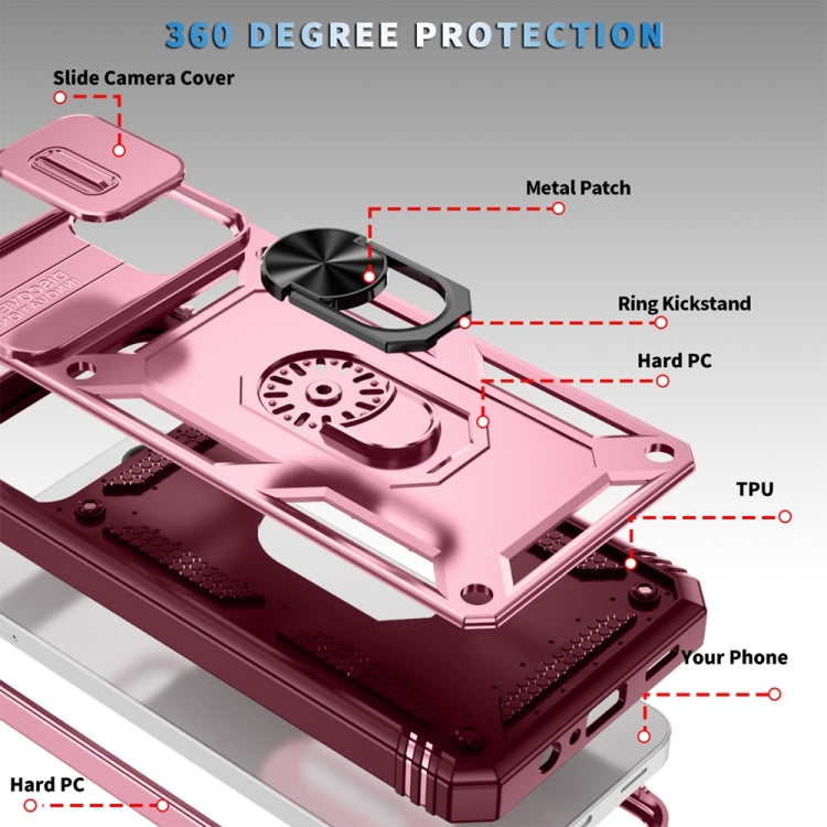 For Samsung Galaxy A06 4G Sliding Camshield TPU + PC Phone Case with Holder