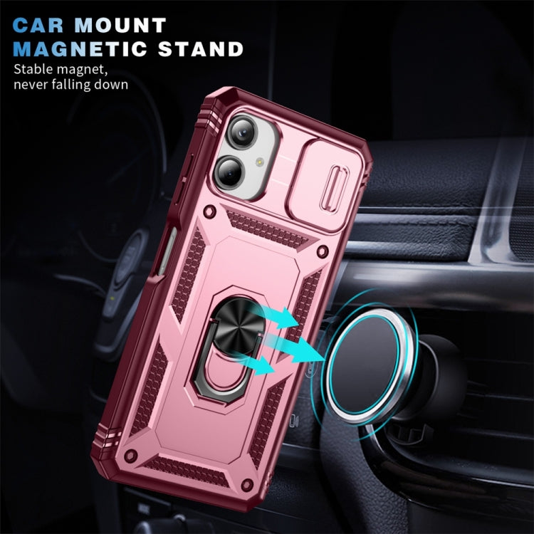 For Samsung Galaxy A06 4G Sliding Camshield TPU + PC Phone Case with Holder