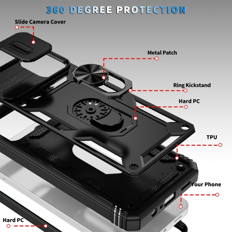For Samsung Galaxy A06 4G Sliding Camshield TPU + PC Phone Case with Holder