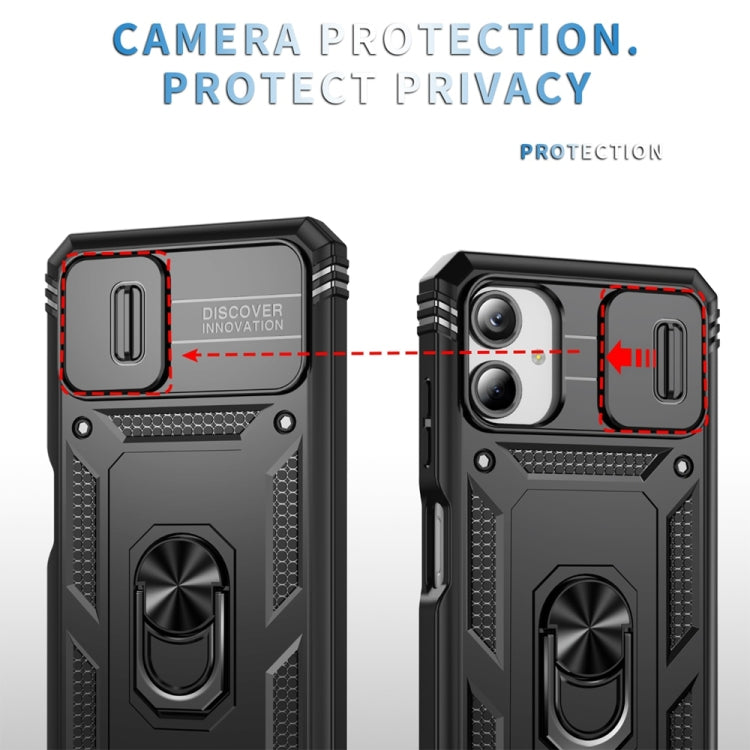 For Samsung Galaxy A06 4G Sliding Camshield TPU + PC Phone Case with Holder
