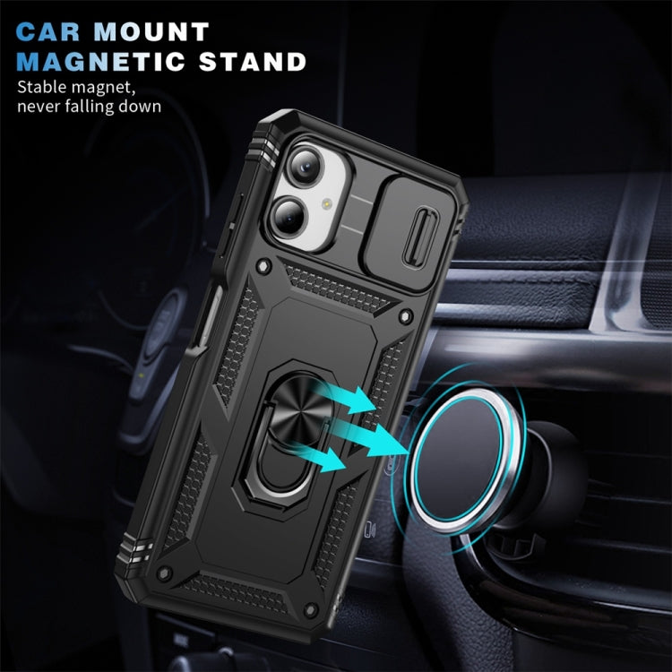 For Samsung Galaxy A06 4G Sliding Camshield TPU + PC Phone Case with Holder
