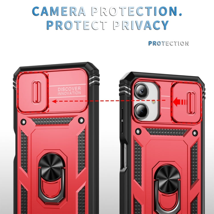 For Samsung Galaxy A06 4G Sliding Camshield TPU + PC Phone Case with Holder