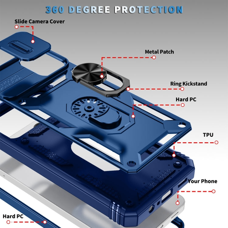 For Samsung Galaxy A06 4G Sliding Camshield TPU + PC Phone Case with Holder