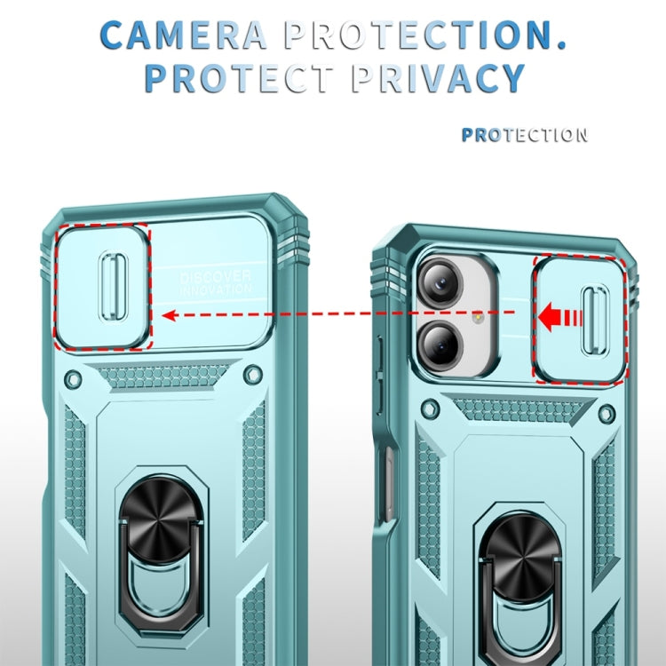 For Samsung Galaxy A06 4G Sliding Camshield TPU + PC Phone Case with Holder