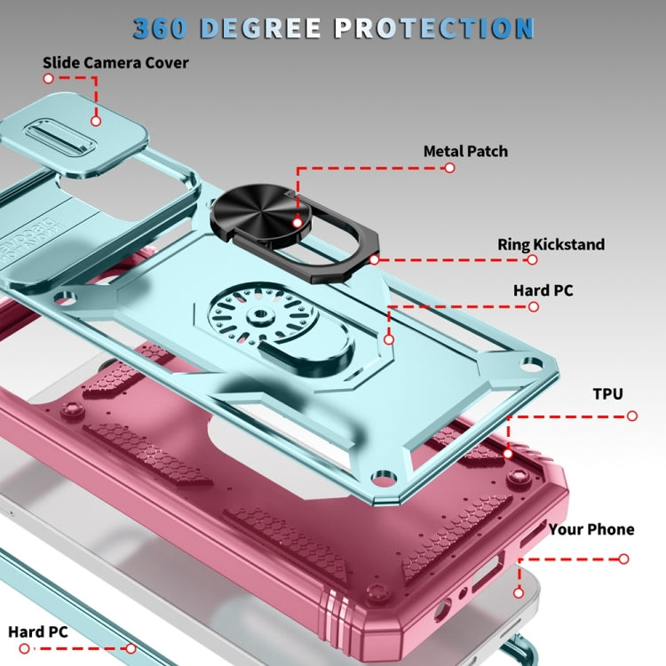 For Samsung Galaxy A06 4G Sliding Camshield TPU + PC Phone Case with Holder