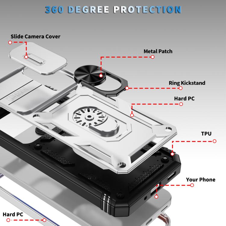 For Samsung Galaxy A26 5G / A17 5G Sliding Camshield TPU + PC Phone Case with Holder