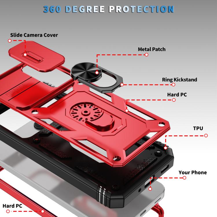 For Samsung Galaxy A26 5G / A17 5G Sliding Camshield TPU + PC Phone Case with Holder
