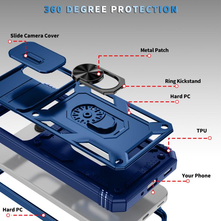 For Samsung Galaxy A26 5G / A17 5G Sliding Camshield TPU + PC Phone Case with Holder