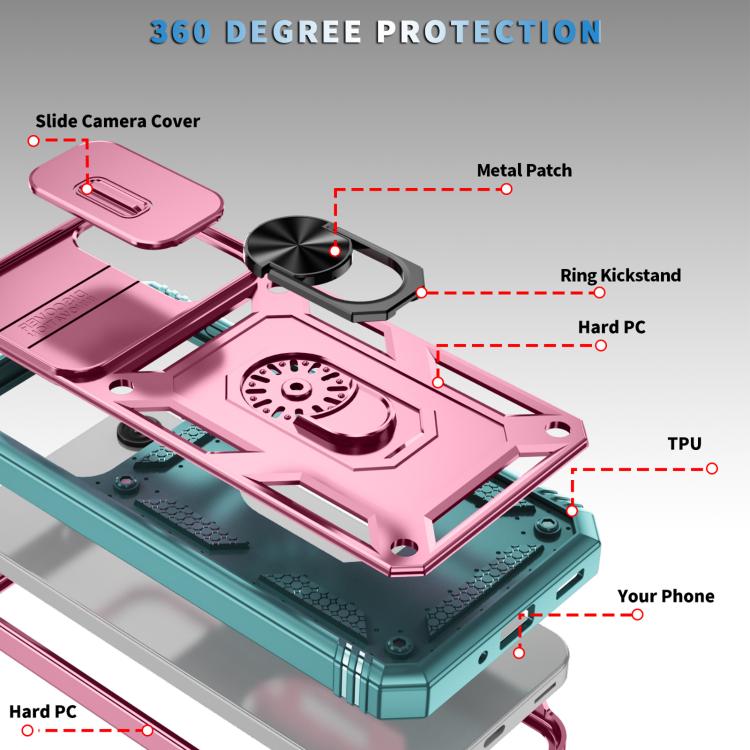 For Samsung Galaxy A26 5G / A17 5G Sliding Camshield TPU + PC Phone Case with Holder