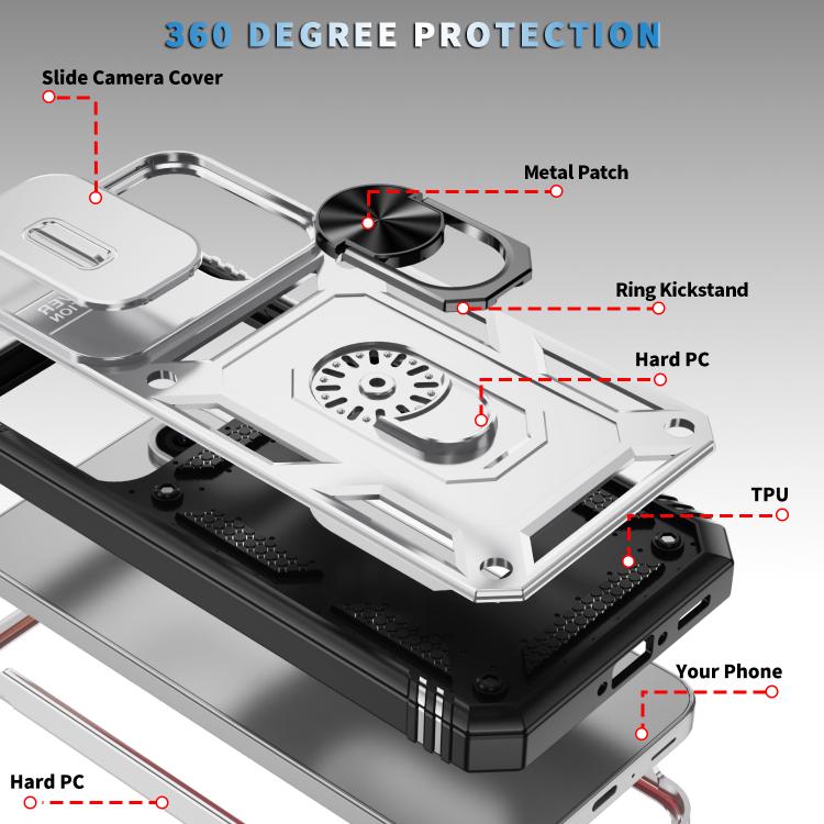 For Samsung Galaxy A36 5G / A37 5G Sliding Camshield TPU + PC Phone Case with Holder