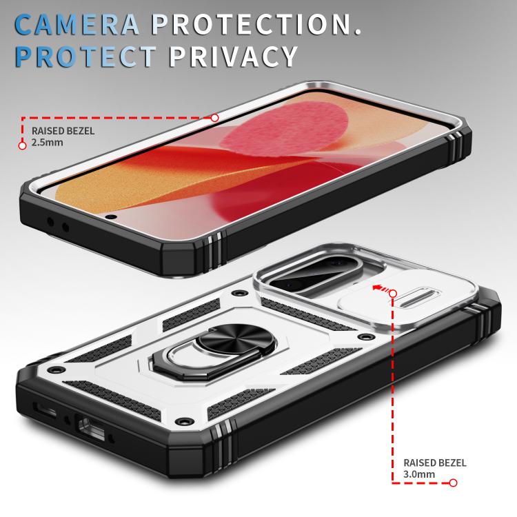 For Samsung Galaxy A36 5G / A37 5G Sliding Camshield TPU + PC Phone Case with Holder