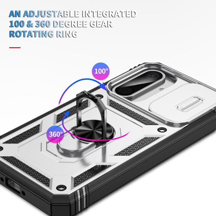 For Samsung Galaxy A36 5G / A37 5G Sliding Camshield TPU + PC Phone Case with Holder