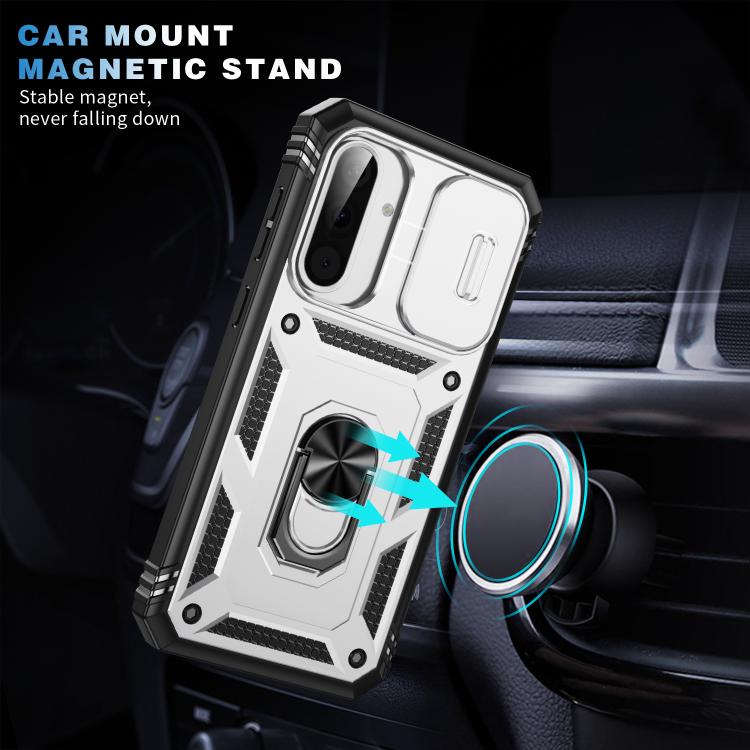 For Samsung Galaxy A36 5G / A37 5G Sliding Camshield TPU + PC Phone Case with Holder