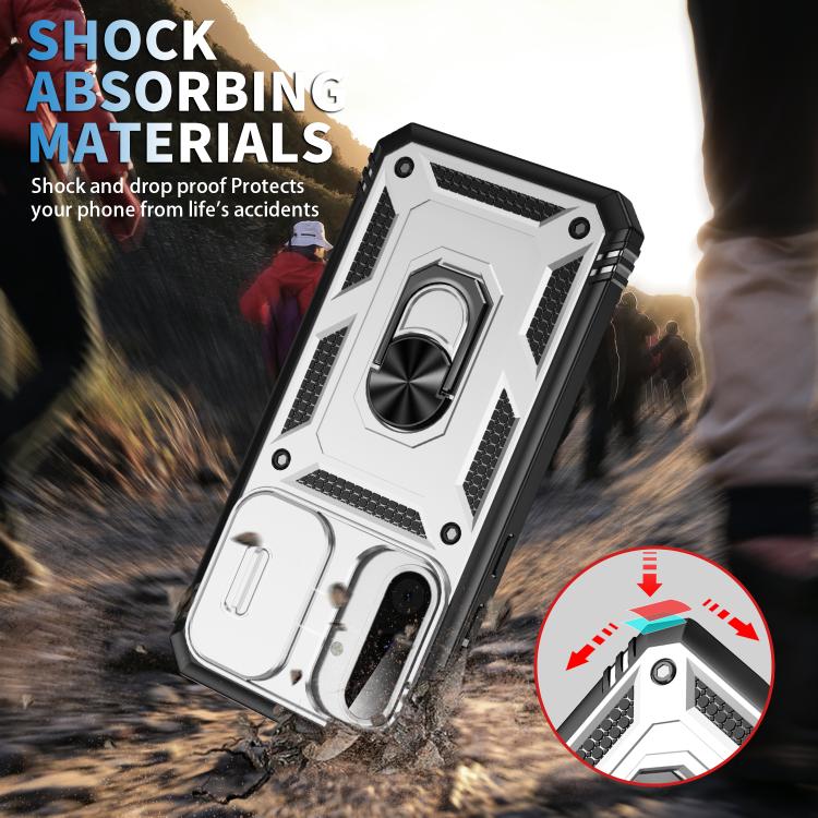 For Samsung Galaxy A36 5G / A37 5G Sliding Camshield TPU + PC Phone Case with Holder
