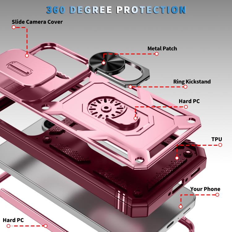For Samsung Galaxy A36 5G / A37 5G Sliding Camshield TPU + PC Phone Case with Holder