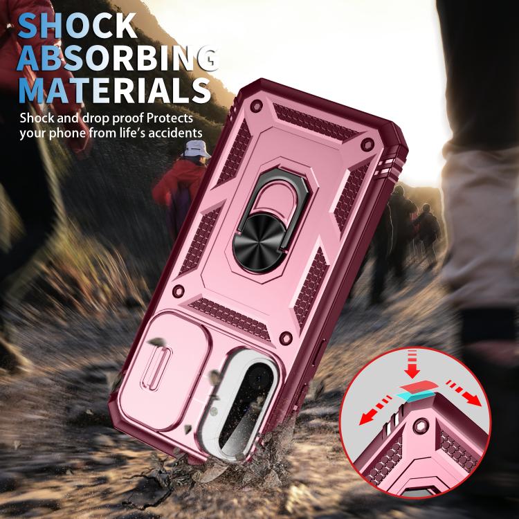 For Samsung Galaxy A36 5G / A37 5G Sliding Camshield TPU + PC Phone Case with Holder