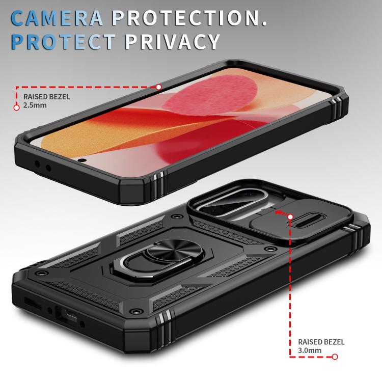 For Samsung Galaxy A36 5G / A37 5G Sliding Camshield TPU + PC Phone Case with Holder
